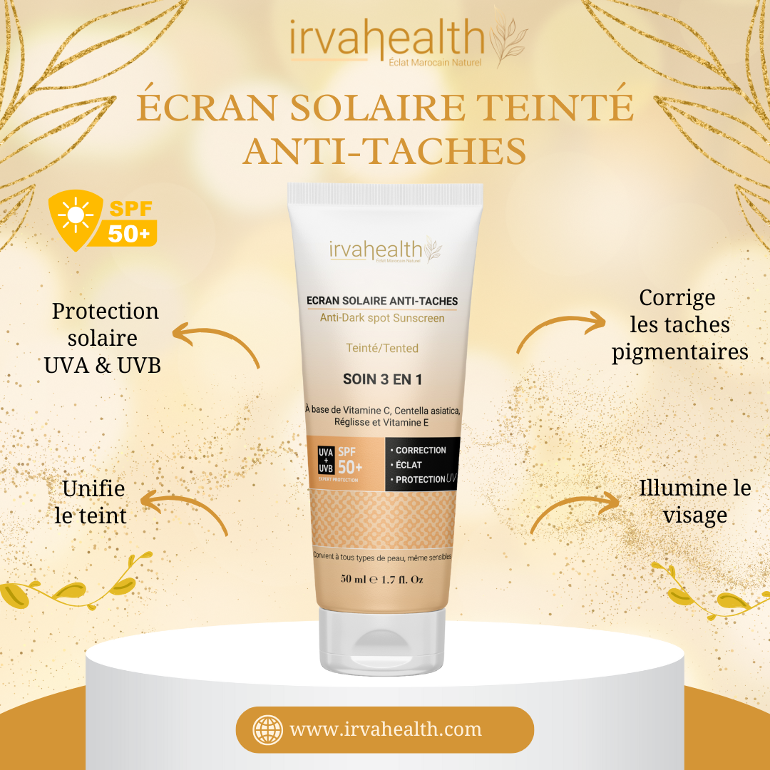 Écran solaire teinté anti-taches