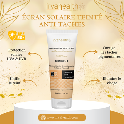 Écran solaire teinté anti-taches