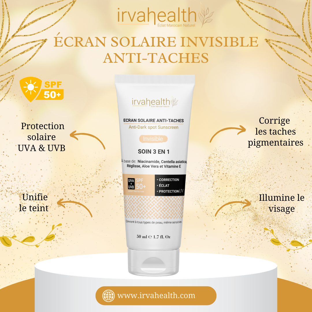 Écran solaire invisible anti-taches