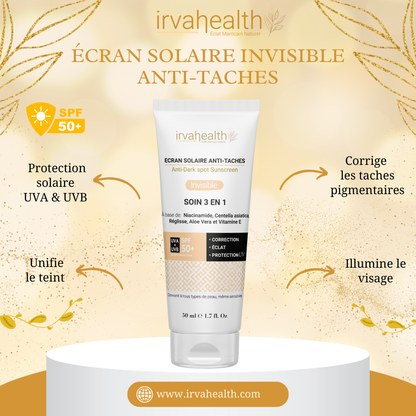 Écran solaire invisible anti-taches