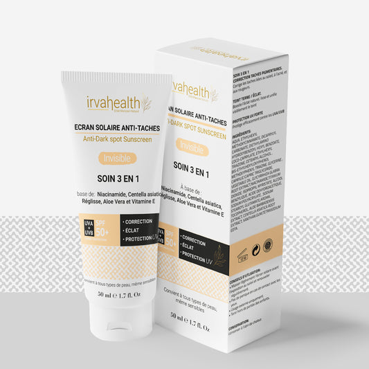 Écran solaire invisible anti-taches