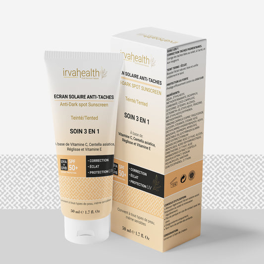 Écran solaire teinté anti-taches